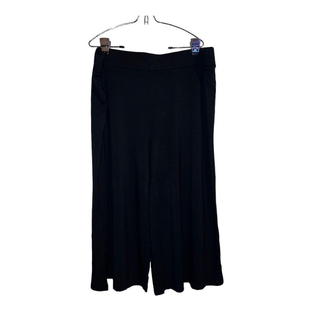 NWT DAILY RITUAL Black Stretch Viscose Blend Wide Leg Lounge Pants Sz XXL